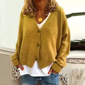 Блузка Удобная Теплая Прочный Женский Свободный Свитер на Осень M серый