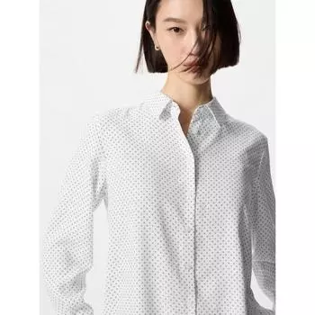 Блузка Uniqlo из искусственного шелка с принтом 01 OFF WHITE/WOMEN S