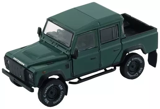 BM CREATIONS Land Rover Defender 110 Pickup 2016 Green RHD Finished Product 1/64