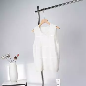 BM&MD&ZA Женский повседневный трикотажный жилет на весну/лето, круглый вырез, 1271627001 Extra Small