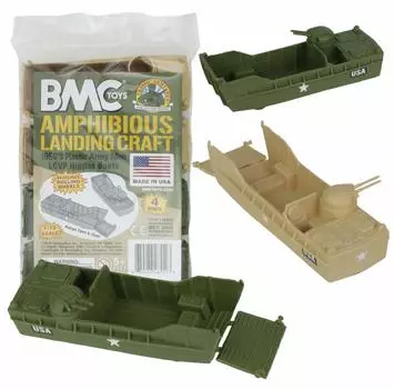 BMC Classic Marx Landing Craft Tan и OD Green 4 Пластиковые армейские мужские транспортные средства - зелёный