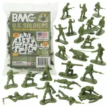 BMC Plastic Army Women 36 OD Зеленые женские фигурки солдат Сделано в США - - зелёный