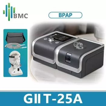 BMC T-25A GII BPAP Двухуровневая CPAP-терапия Апноэ ХОБЛ с полнолицевой маской Трубчатый увлажнитель Двухуровневый вентилятор T-25A Without Mask