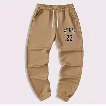 BMKLL 23 Буквы Печать Мужские Спортивные Штаны Мужские Повседневные Брюки Jogger с Эластичной Талией M чёрный