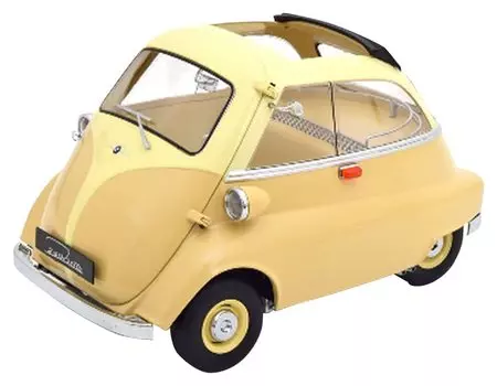 BMW 250 Isetta 1959 в масштабе KK, готовая модель 1/12, кремовый/желтый