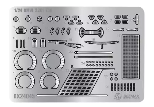 BMW 320i E36 1996 BTCC Browns Hatch Winner Detail Up Parts Пластиковые детали для модели EX24045 Platz/BEEMAX 1/24