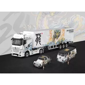 БН 1:64 VW Beetle T1 Van Actros Truck Фигурка дракона Модель литого под давлением металлического автомобиля