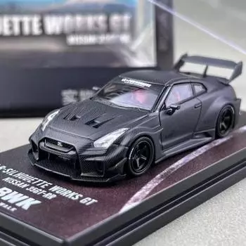 БН Инно 1:64 Черный карбон GTR R35 LBWK спортивная модель литой металлический автомобиль