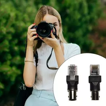 BNC Female to RJ45 Male Converter Adapter BNC to RJ45 Coaxial Coax Barrel Coupler for Signal Transmission and Testing