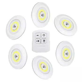 BNL 1/3/6 шт. беспроводной светодиодный ночник для шкафа, сенсорный светильник/пульт дистанционного управления для кухни, спальни, лестницы 1PCS белый