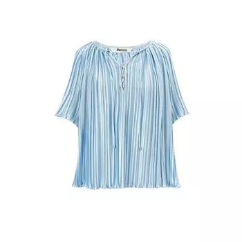 BNN Yin Huafu Third Anniversary/ Light and Non-Pressure Heavy Twist High Density 75D Three-Dimensional Pleated Row Style Shirt Blue(In stock) S
