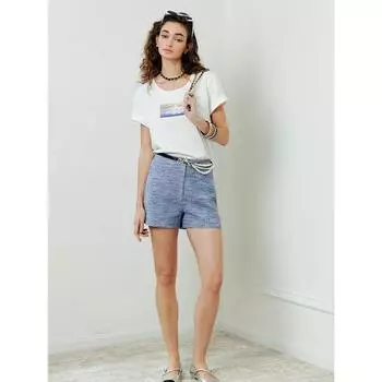 BNN Yinhuafu Third Anniversary/ Jardin Monet Italy Luxury Brand Same Origin Sequin Classic Style Vest/Shorts Purple-shorts L