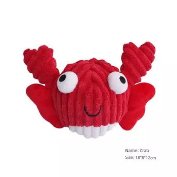 [Bo Bozai Toys] Dog Toy Vocalization Bite-Resistant Self-Hi Relieving Stuffy Bichon Teddy Puppy Molar Pet Supplies Crab