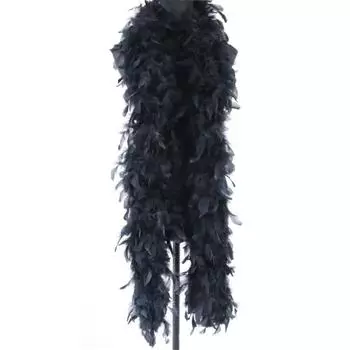 Боа из перьев с солнцезащитными очками без оправы в виде сердечка — боа из перьев 2 м/6,6 фута для женщин — идеально подходит для танцев, свадьбы, вечеринки, косплея One Size чёрный