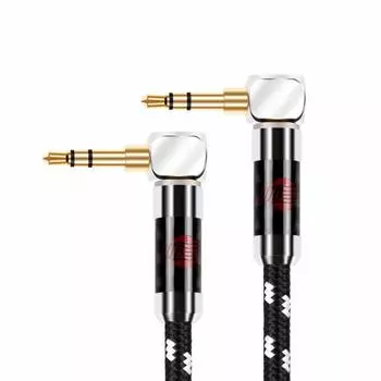 BOAACOUSTIC AUX Audio Cable Both L Type 90 Degree Stereo Mini Plug Headphone with Theater 3.5mm Cable/Compatible Car/iPhone/Android/Home etc./Length