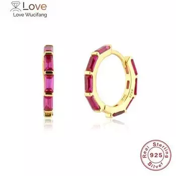 Boako 925 пробы стерлингового серебра серьги-кольца Aros Colores для женщин зеленый розовый циркон серьги-кольца пирсинг Pendientes девушка подарок
