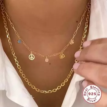 BOAKO 925 пробы стерлингового серебра циркония ожерелье цепи роскошные ювелирные изделия для женщин женские бижутерия подвески хрустальный чокер воротник CZ