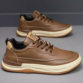 Board shoes leather shoes trend versatile casual shoes fashion little white shoes breathable casual men s leather surface sports shoes men s shoes 39 белый