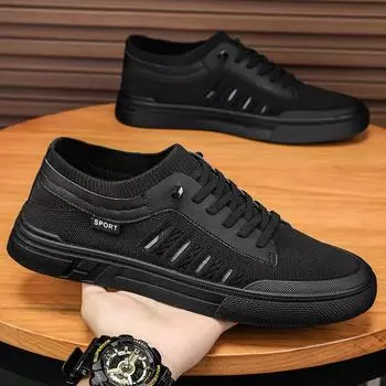 Board shoes men s 2025 new fly-woven breathable fashion versatile casual shoes soft-soled non-slip moisture shoes one-pedal lazy shoes 38 бежевый