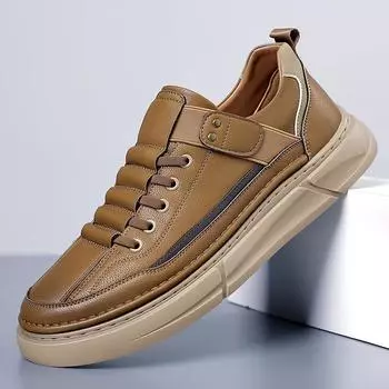 Board shoes men s autumn new retro fashion leather shoes lightweight outdoor foot cover casual shoes men s shoes 38