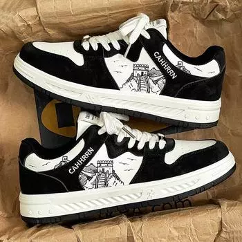 Board shoes men s Hong Kong trendy shoes student spring 2024 new low-top men s shoes flat-bottomed casual trendy sports shoes 39