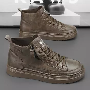 Board shoes men s Martin boots new autumn and winter British style tooling boots men s shoes trendy shoes men s locomotive boots 39 чёрный