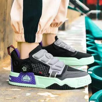 Board shoes men s new rotating buckle platform men s shoes 2025 youth niche design sports dad shoes foreign trade 39 бежевый