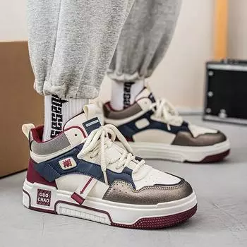 Board shoes men s shoes high-top student basketball sports shoes autumn and winter new shoes platform heightening retro casual skateboard shoes 39