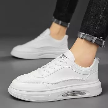 Board shoes men s shoes new breathable casual shoes lightweight thick-soled heightening shoes air cushion sports shoes white shoes 39