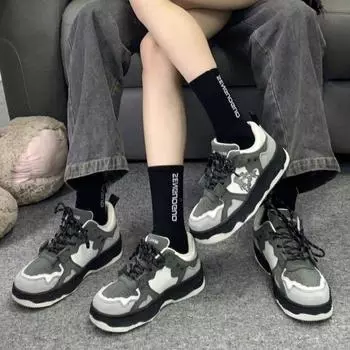 Board shoes women s 2024 spring and autumn new niche Internet celebrity couple sports design sense platform student versatile casual women s shoes 35 чёрный