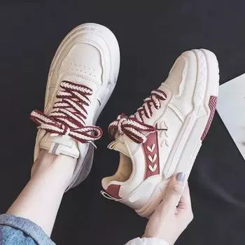 Board shoes women s new autumn versatile wheat ears niche height-increasing white shoes platform sports casual shoes 35