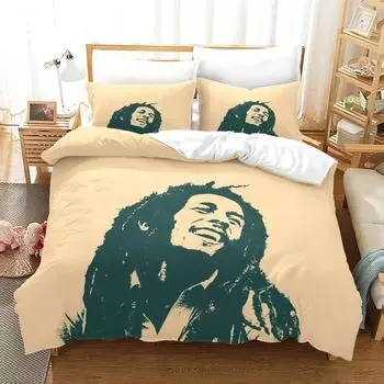 Bob Marley Duvet Cover Sets Music Legends Jamaica Singer Comfortable Bedspreads Queen King Size Bedding Sets 70x133cm 2pcs