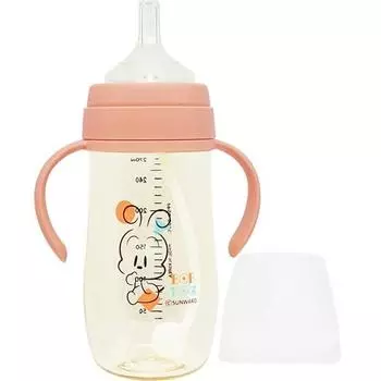 Bobdog PPSU Bebe Чашка-соломка 270мл, кораллово-розовый, 1 шт.