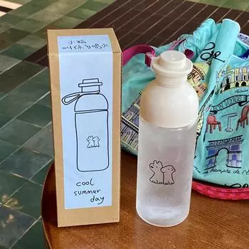 Bobo Cup, Niche Simple Plastic Cup In Summer, Cartoon Line Puppy Sports Large-Capacity Random Cup 600Ml 600ml