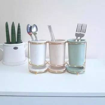 Boca Arriba пастельный контейнер для столовых приборов с 3 отверстиями, пастельный контейнер для столовых приборов с 3 отверстиями Boca Arriba, 1 шт., популярная корейская посуда