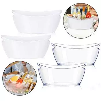 Бочка для ледяного вина 5,5 л для вечеринок, прозрачное ведро для шампанского с совком белый