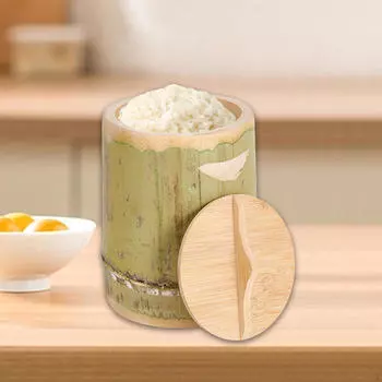 Бочка для риса из бамбука с крышкой, деревянная бочка, многофункциональная, легко моется, для суши 1 to 2 people