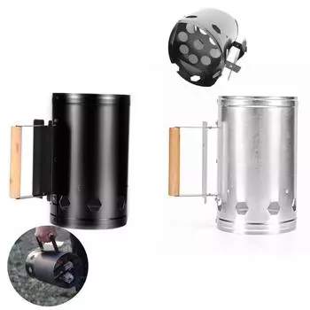 Бочка для розжига угля из углеродистой нержавеющей стали, быстродействующий стартер для розжига огня, уличный стартер для дымохода, кемпинга, приготовления пищи, барбекю белый