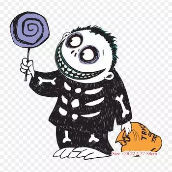 Бочка «Кошмар перед Рождеством» Рисунок Джека Скеллина Утюг на теплопередаче Печать Виниловые нашивки Наклейка для одежды DIY Аппликации Моющиеся нашивки