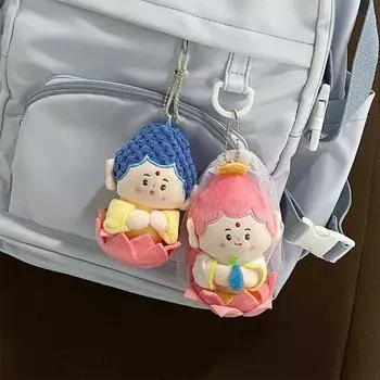 Бодхисаттва Будда плюшевый брелок Лотос база мультфильм Будда кукла автомобильные ключи аксессуары синий