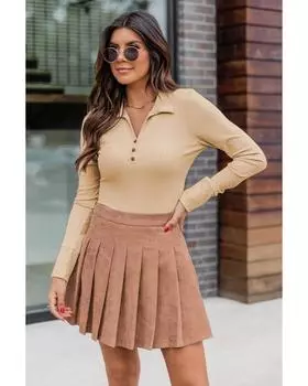 Боди Azura Exchange с длинными рукавами в рубчик XL абрикосовый