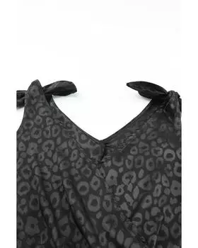 Боди Azura Exchange с леопардовым принтом и завязками на плечах M чёрный