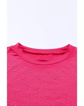 Боди Azura Exchange со стразами и длинными рукавами M ярко-розовый