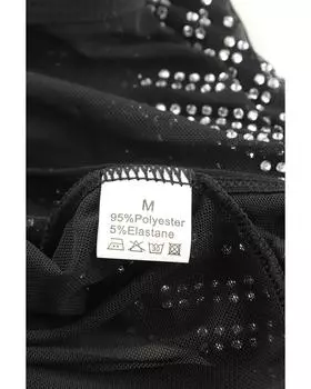 Боди Azura Exchange со стразами и длинными рукавами S чёрный