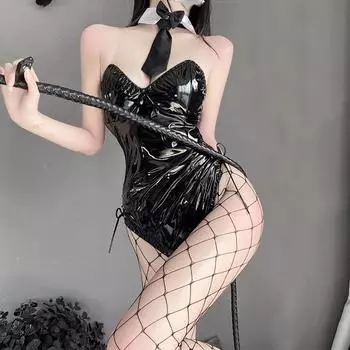 Боди для девочек-кроликов, сексуальное женское белье, женский костюм, костюм кролика из искусственной кожи, кавайный костюм японского аниме L