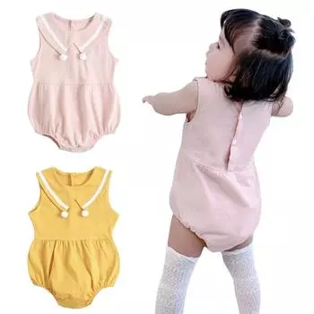Боди для маленьких девочек, одежда для новорожденных, комбинезон для маленьких девочек, хлопковая одежда с короткими рукавами S жёлтый