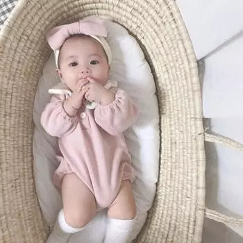 Боди для маленьких девочек с повязкой на голову, цельная одежда для малышей, комбинезон с цветными блоками для мальчиков и девочек 0-24 месяцев 73