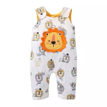 Боди для маленьких мальчиков и девочек, летний комбинезон на пуговицах с принтом, повседневная однотонная одежда без рукавов и с открытой спиной L