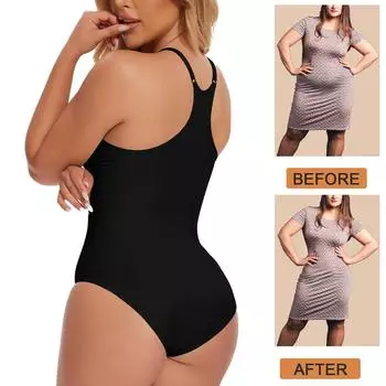 Боди для женщин, корректирующее белье с контролем живота, бесшовный тренажер для талии, формирователь тела, скульптурный костюм для тела, купальники для похудения, топы на бретелях S чёрный