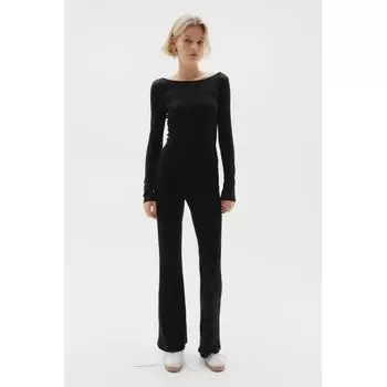 Боди HM Scoop Back Ribbed Bodysuit Black